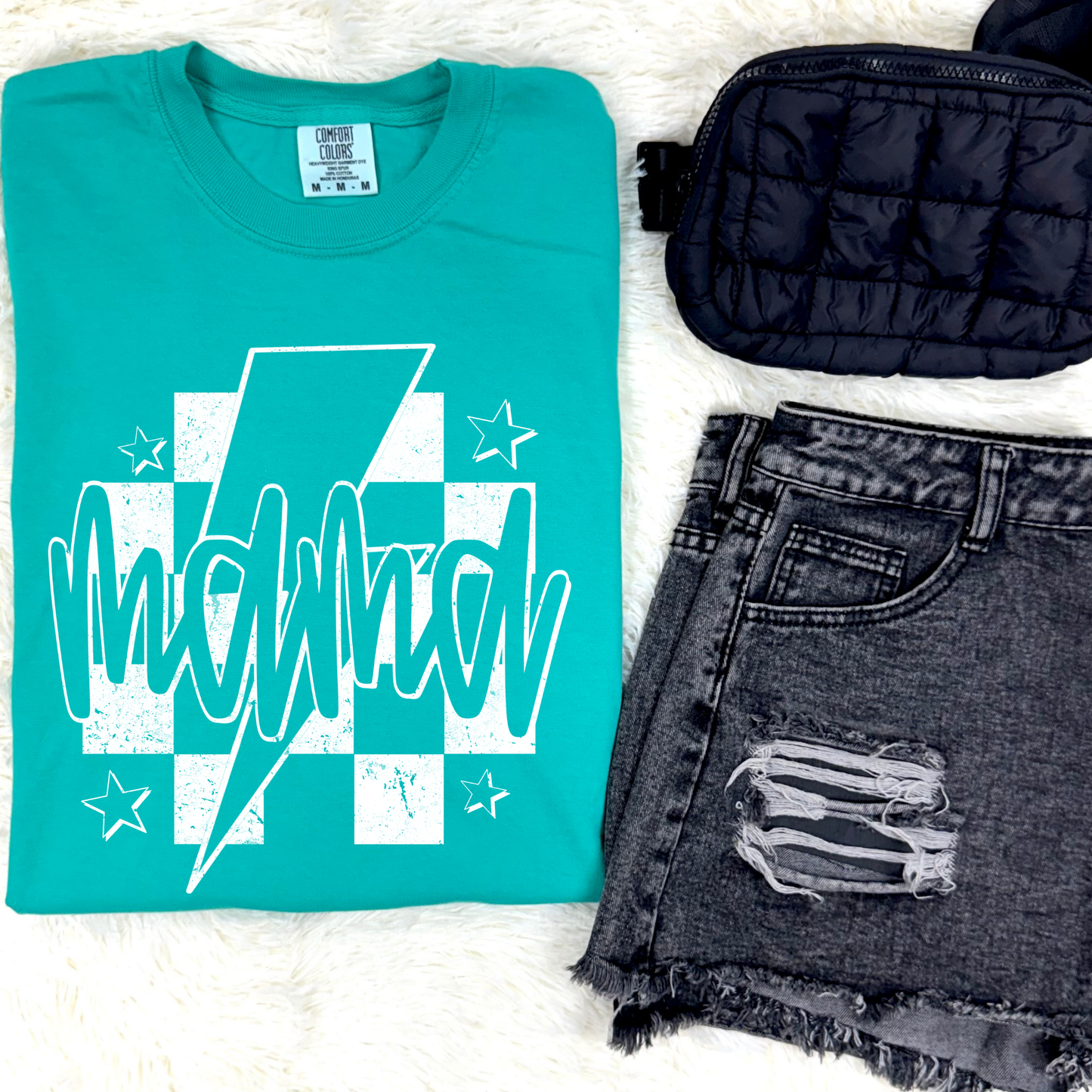 Mama Checkered Graphic Tee