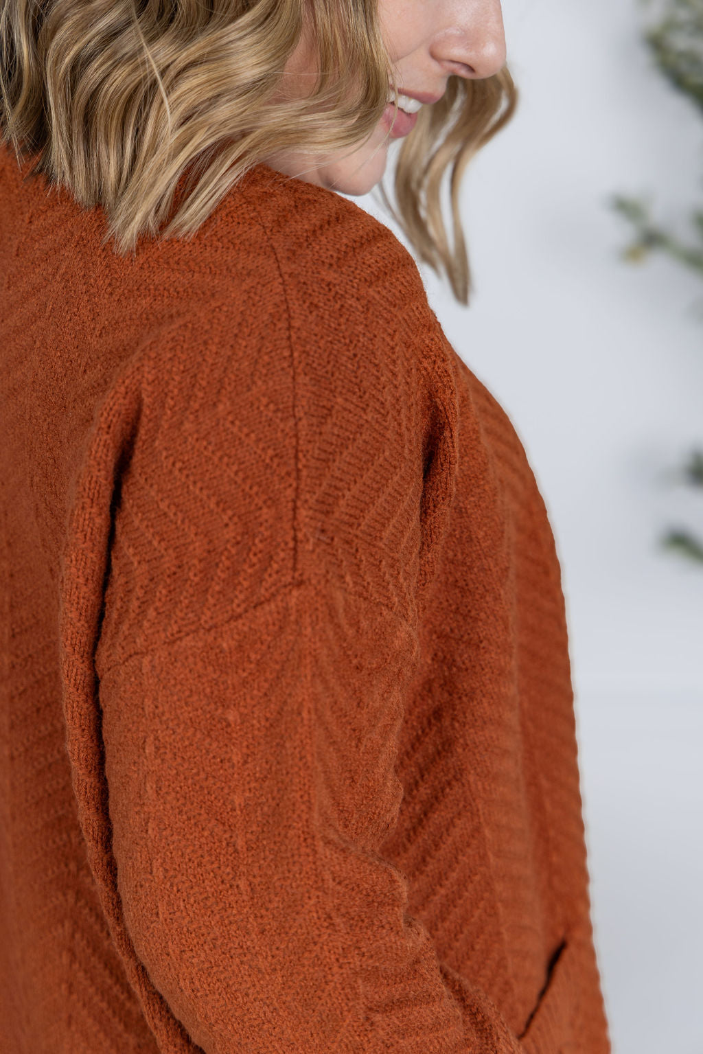 PREBOOK Billie Open Knit Cardigan - Rust