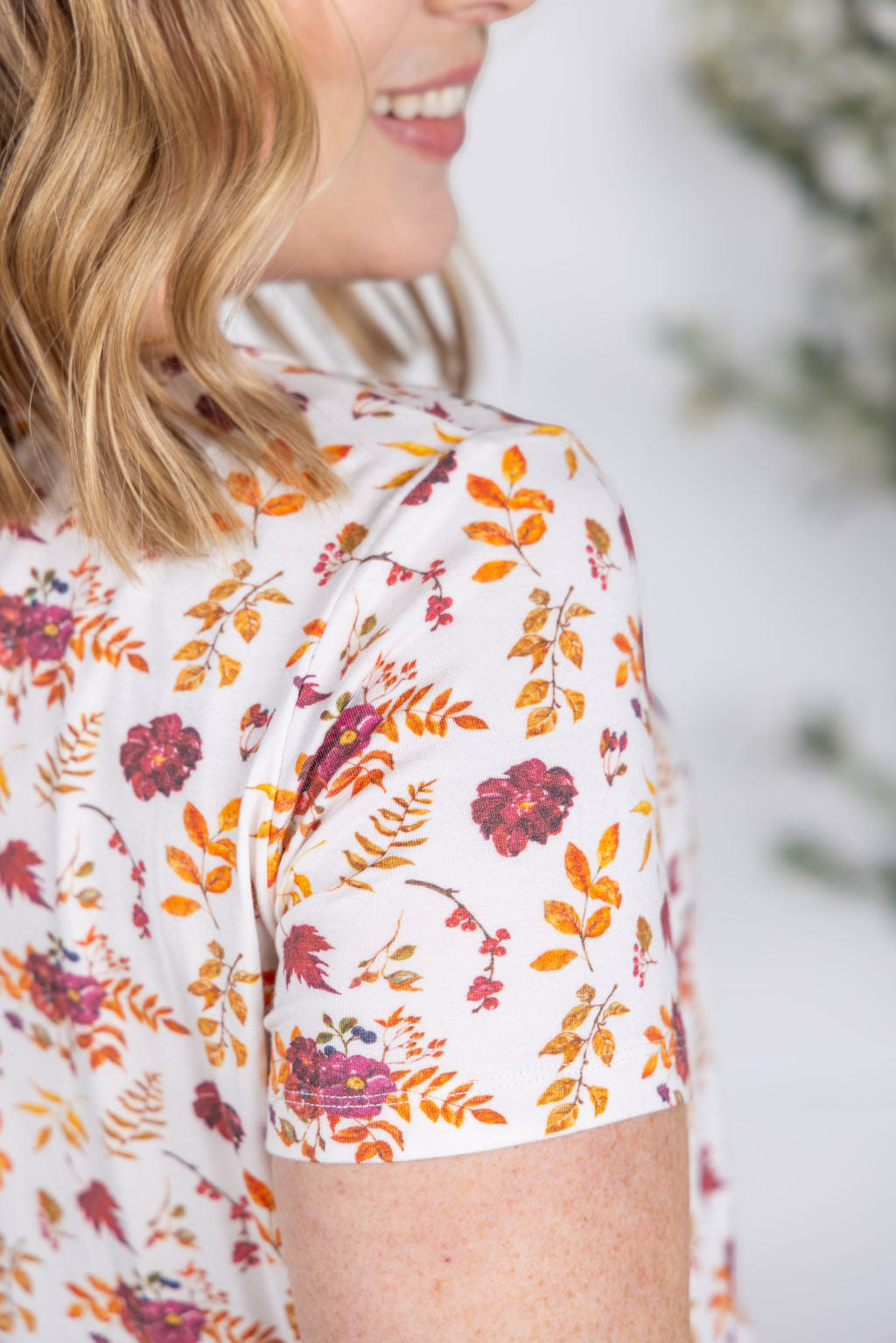 PREBOOK Sarah Ruffle Short Sleeve - Autumn Floral