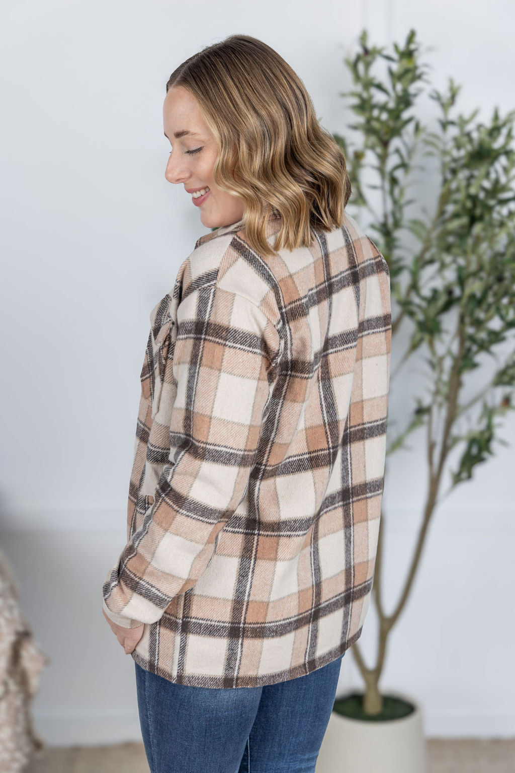 PREBOOK Norah Plaid Shacket - Beige Mix Plaid