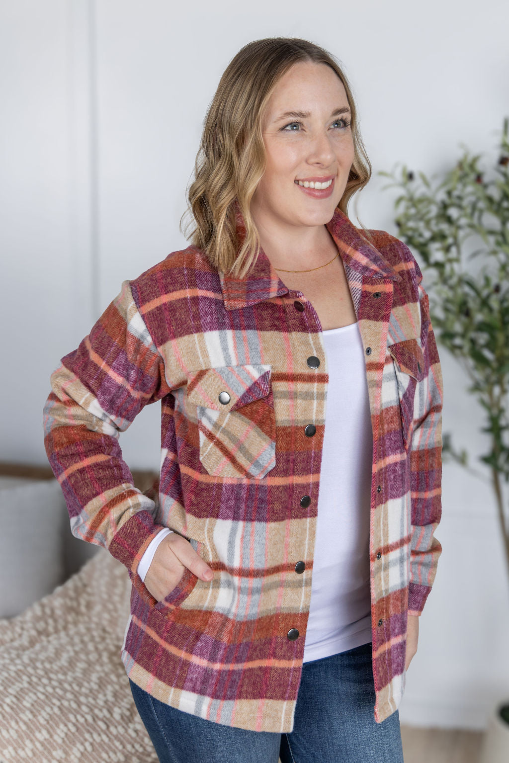 PREBOOK Norah Plaid Shacket - Sunset Plaid