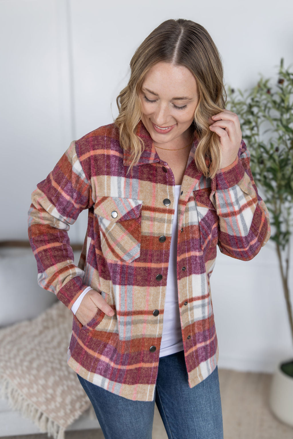 PREBOOK Norah Plaid Shacket - Sunset Plaid
