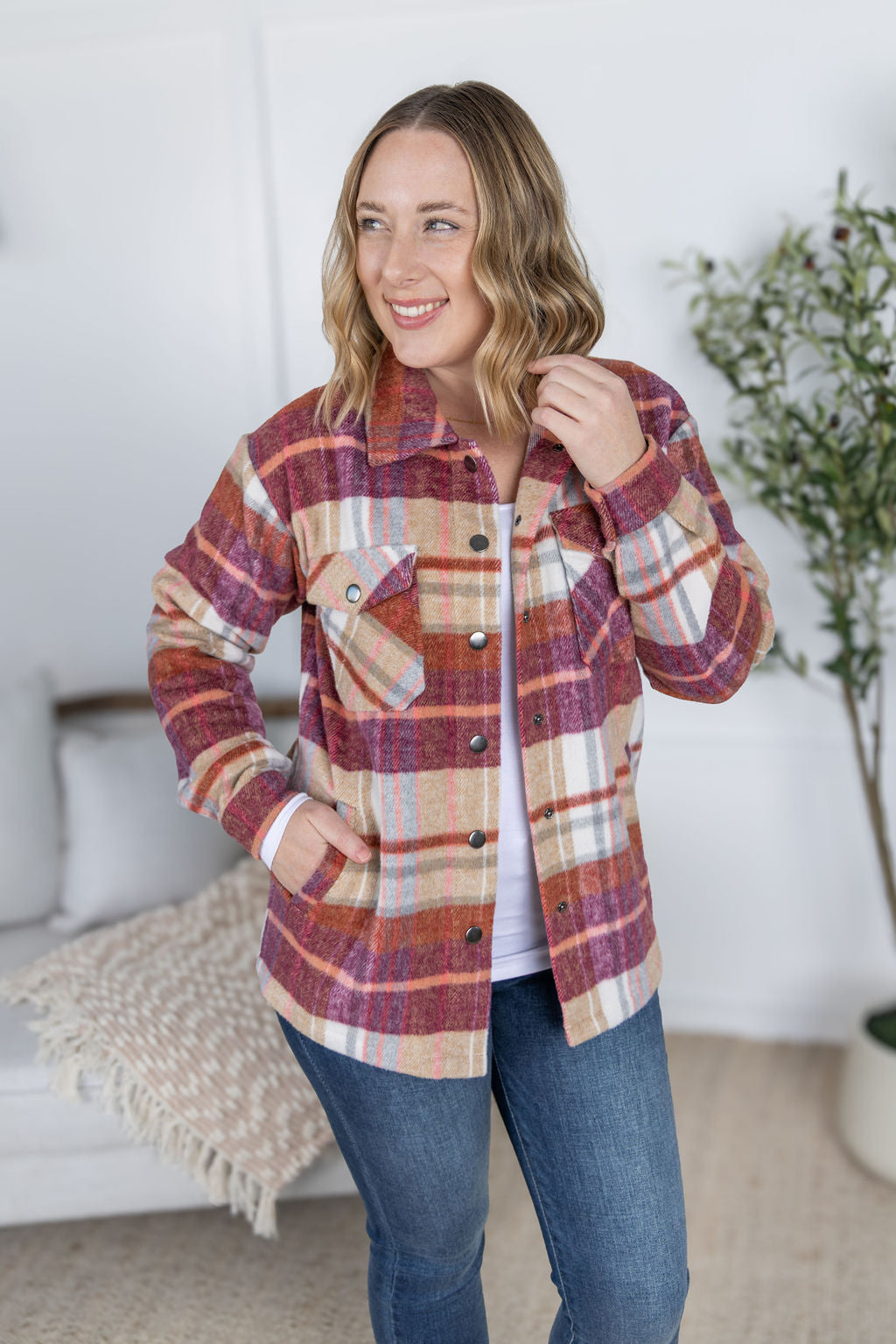 PREBOOK Norah Plaid Shacket - Sunset Plaid