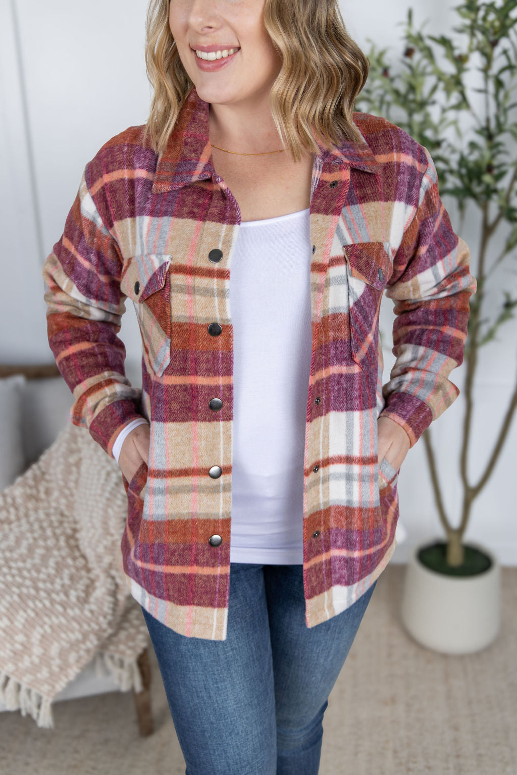 PREBOOK Norah Plaid Shacket - Sunset Plaid