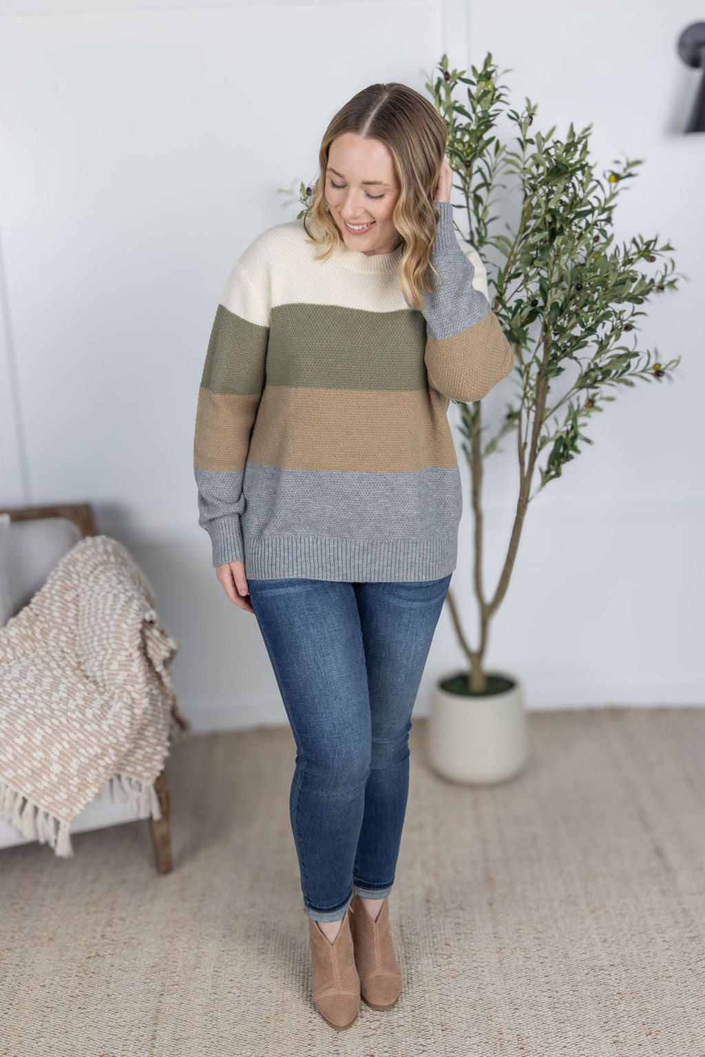 PREBOOK Colorblock Sweater - Neutral Mix
