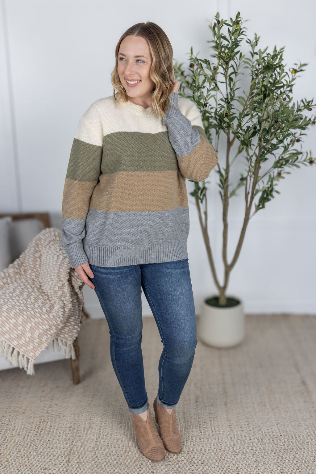 PREBOOK Colorblock Sweater - Neutral Mix