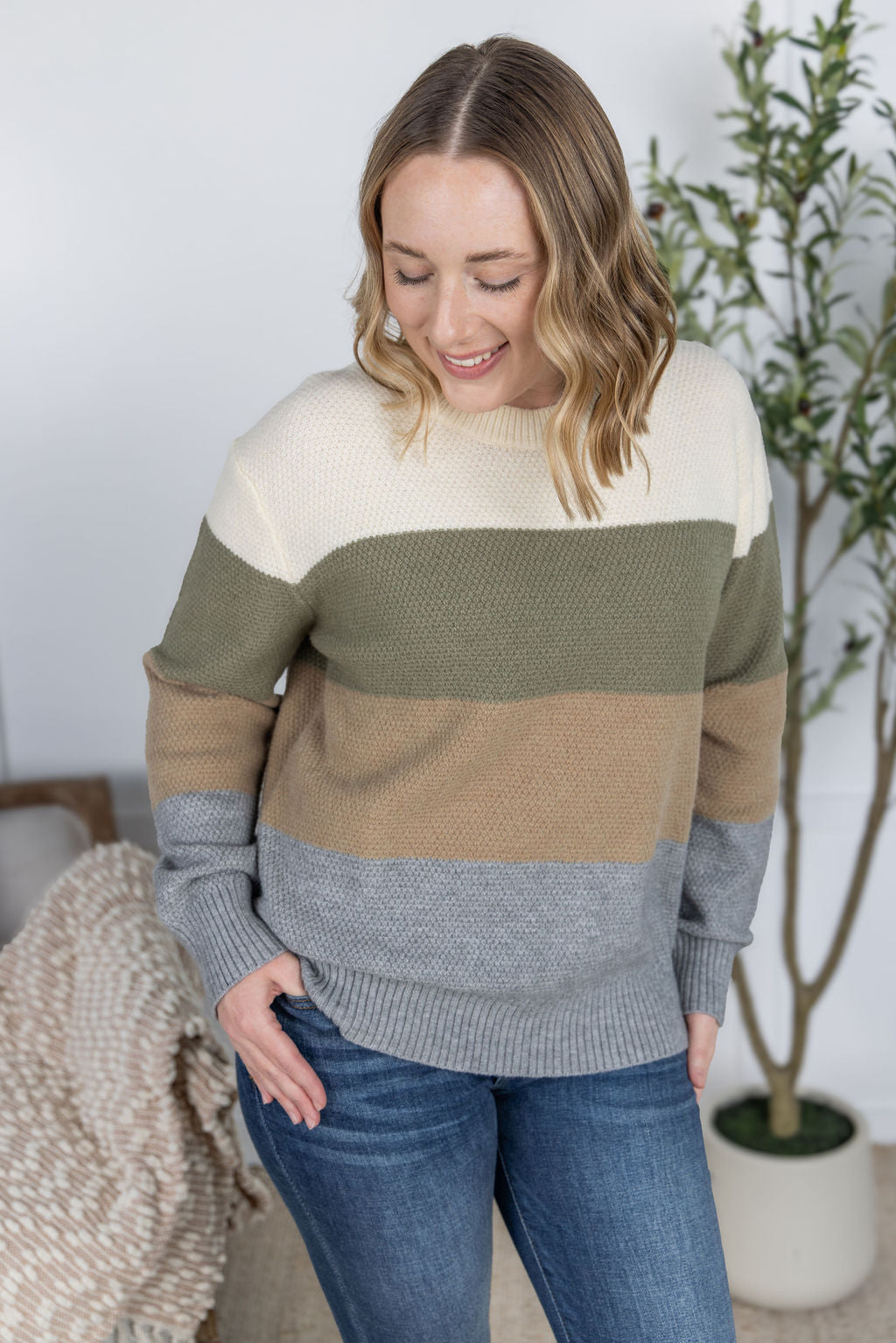 PREBOOK Colorblock Sweater - Neutral Mix
