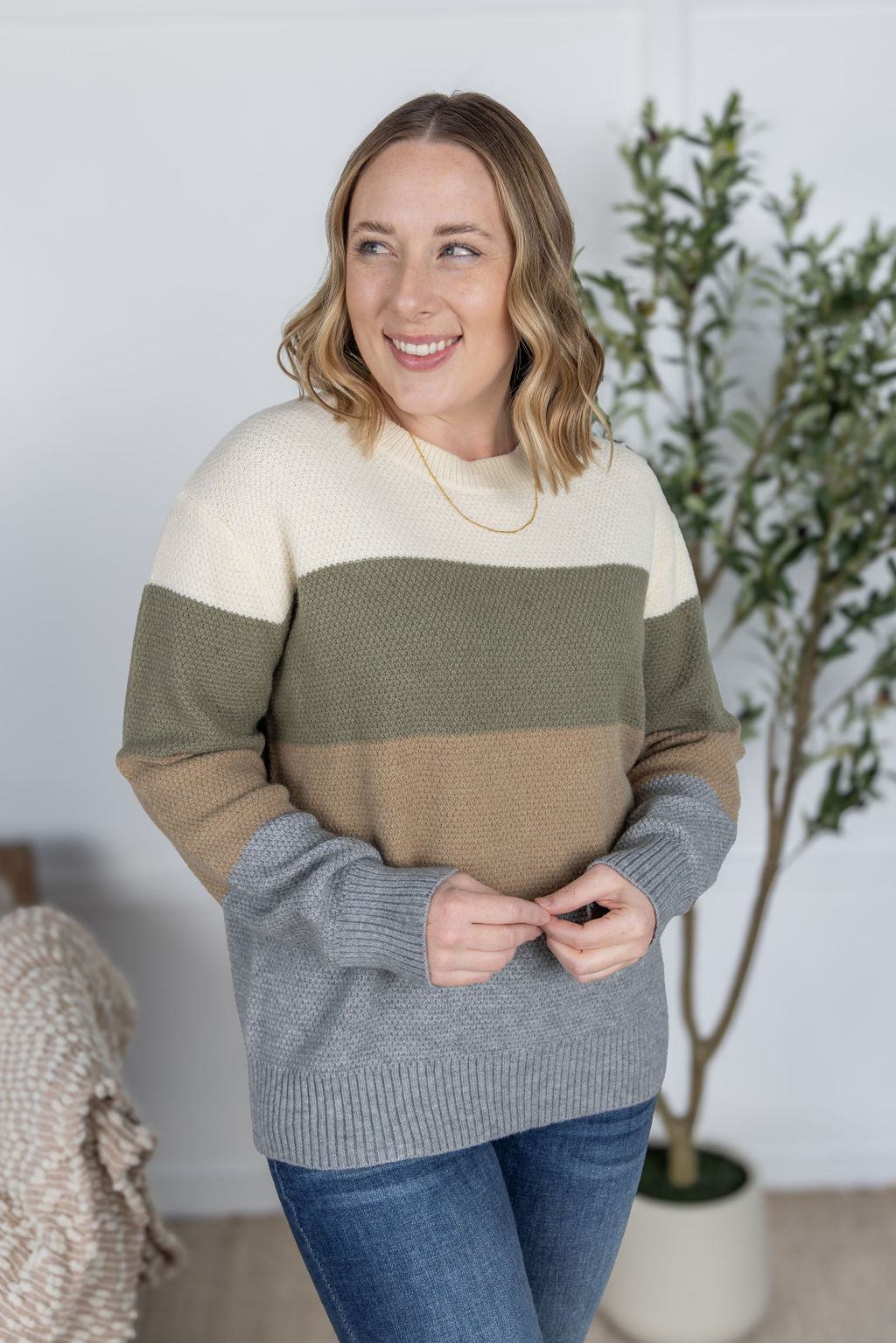 PREBOOK Colorblock Sweater - Neutral Mix