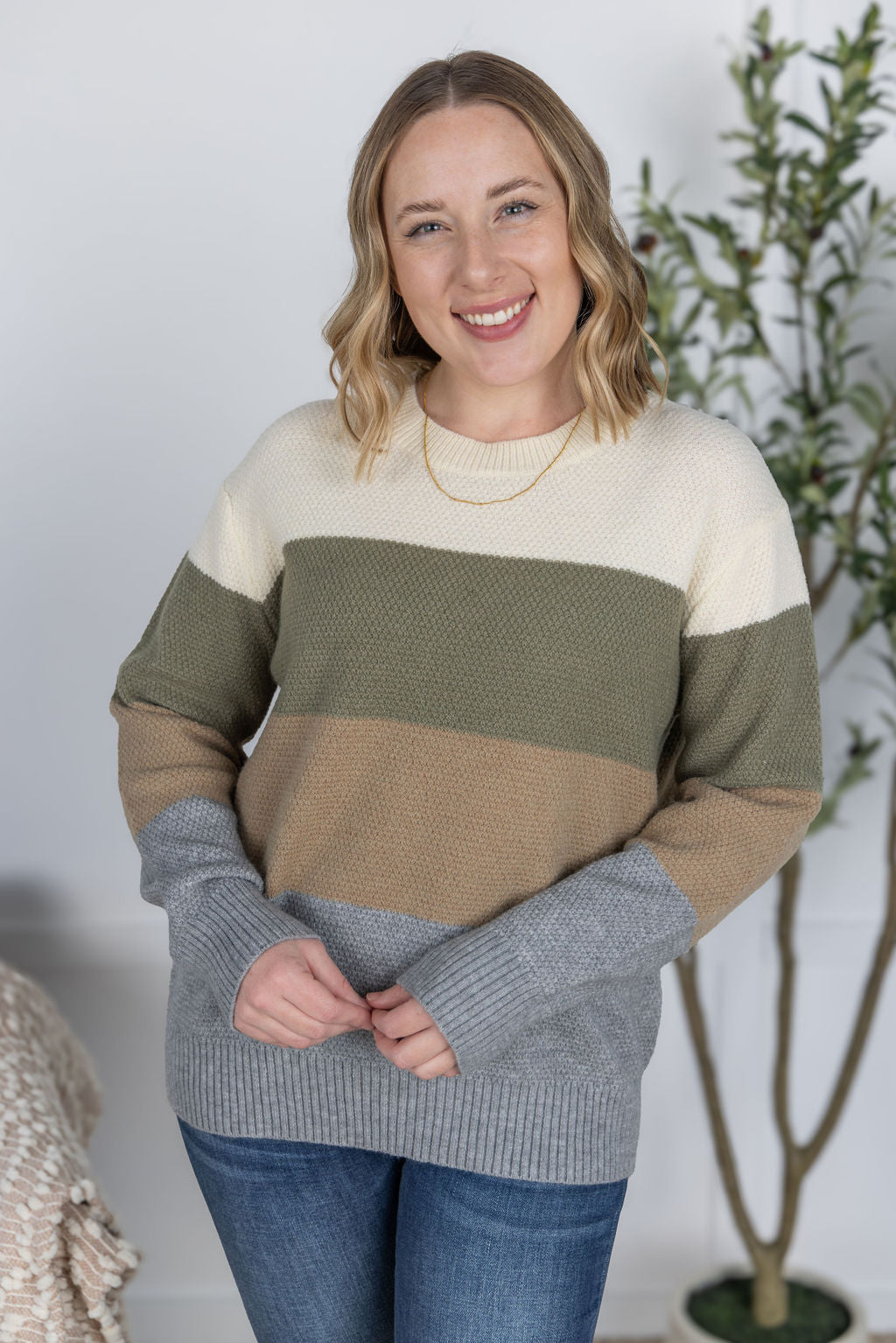 PREBOOK Colorblock Sweater - Neutral Mix