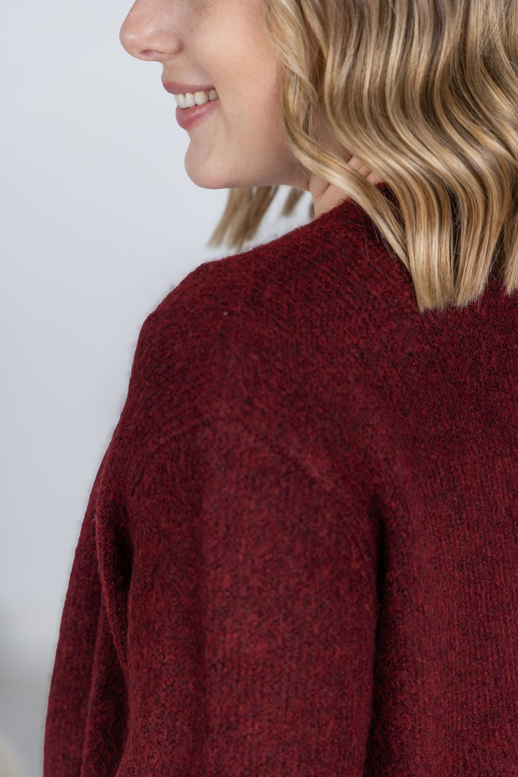 PREBOOK Madison Cozy Cardigan - Burgundy