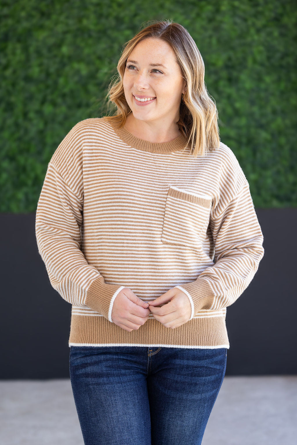 PREBOOK Miley Striped Sweater - Latte
