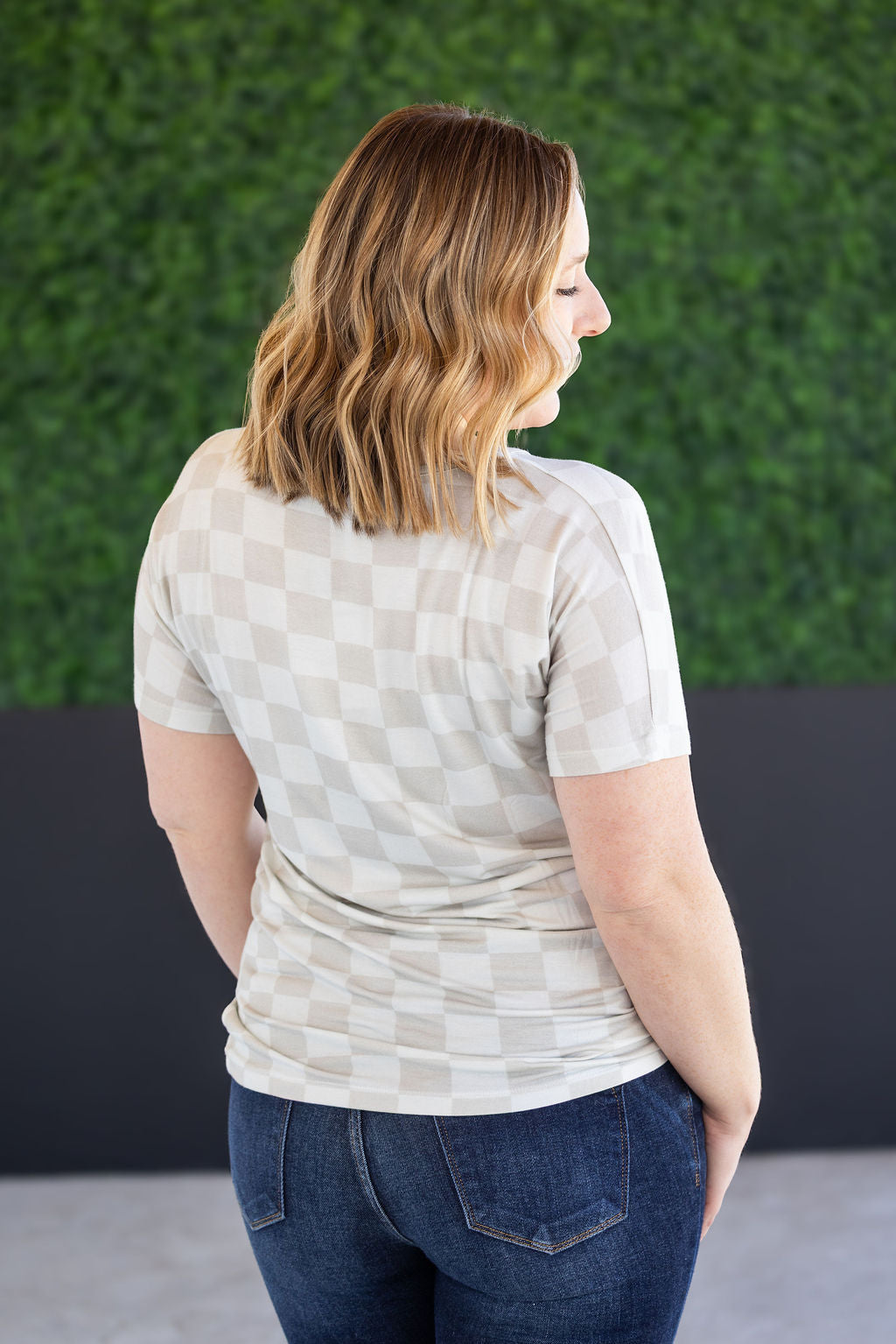 PREBOOK Chloe Cozy Tee - Neutral Checkers