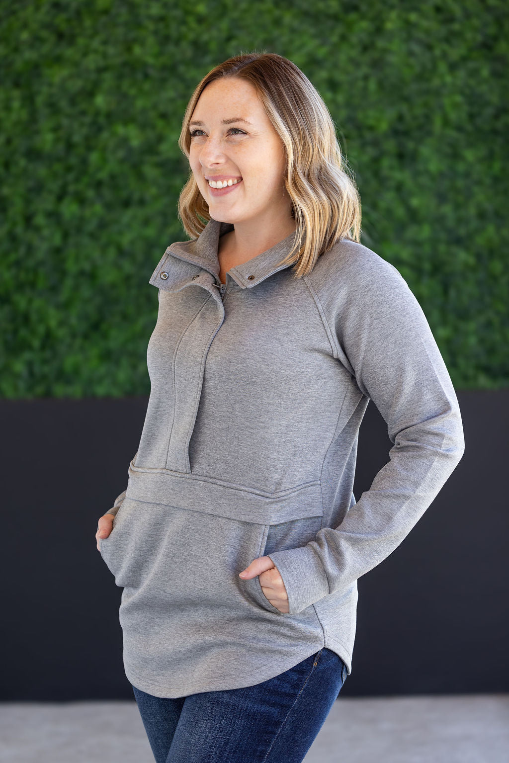 PREBOOK Mia Scuba Halfzip - Grey