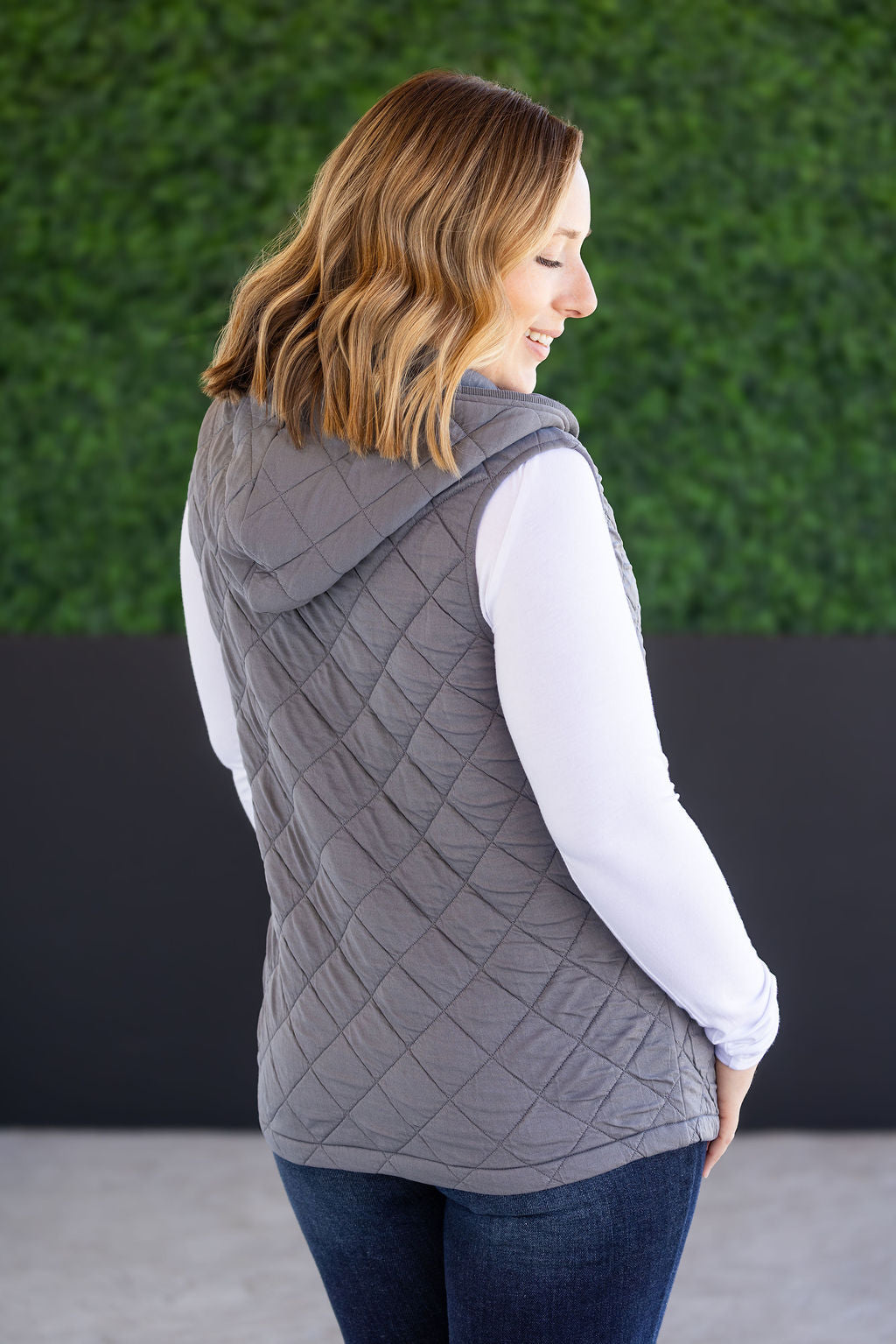 PREBOOK Heather Hooded Vest - Grey