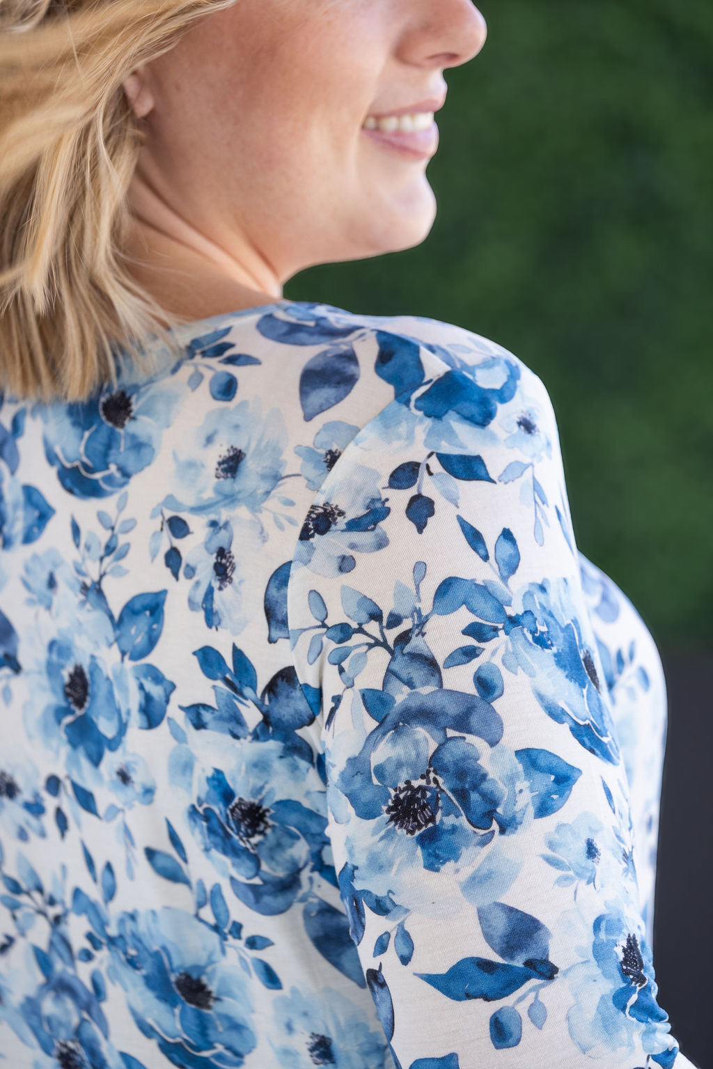 PREBOOK Long Sleeve Sarah Ruffle Top - Sapphire Floral