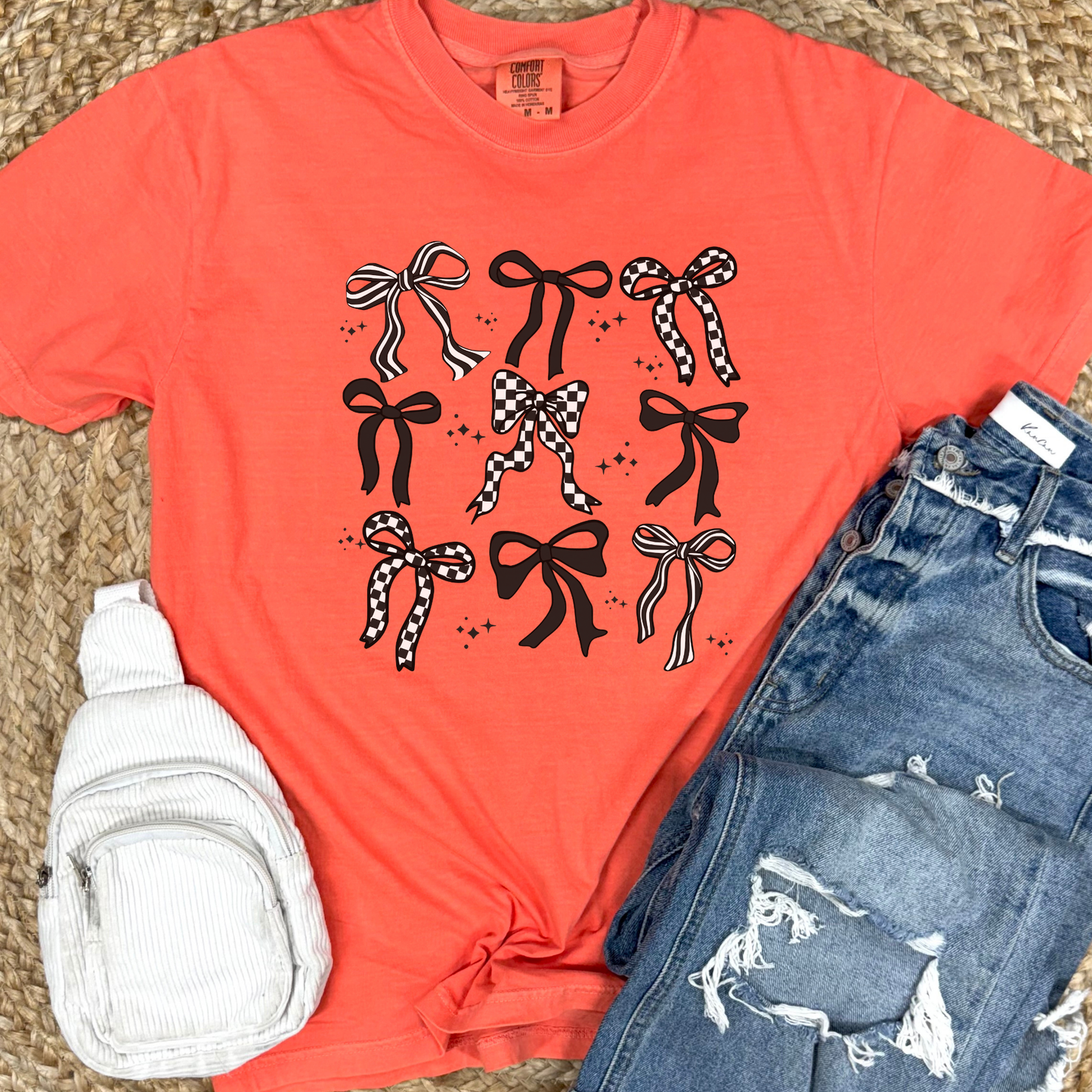 Checkered Bow Collage Graphic Tee