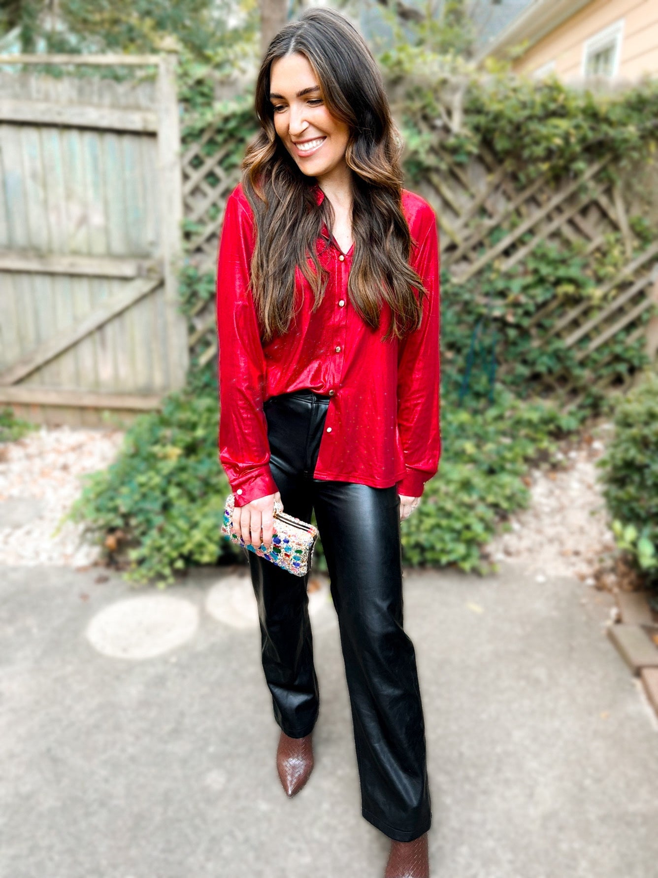 Halo Holographic Button - Up Blouse - Girl Code Couture