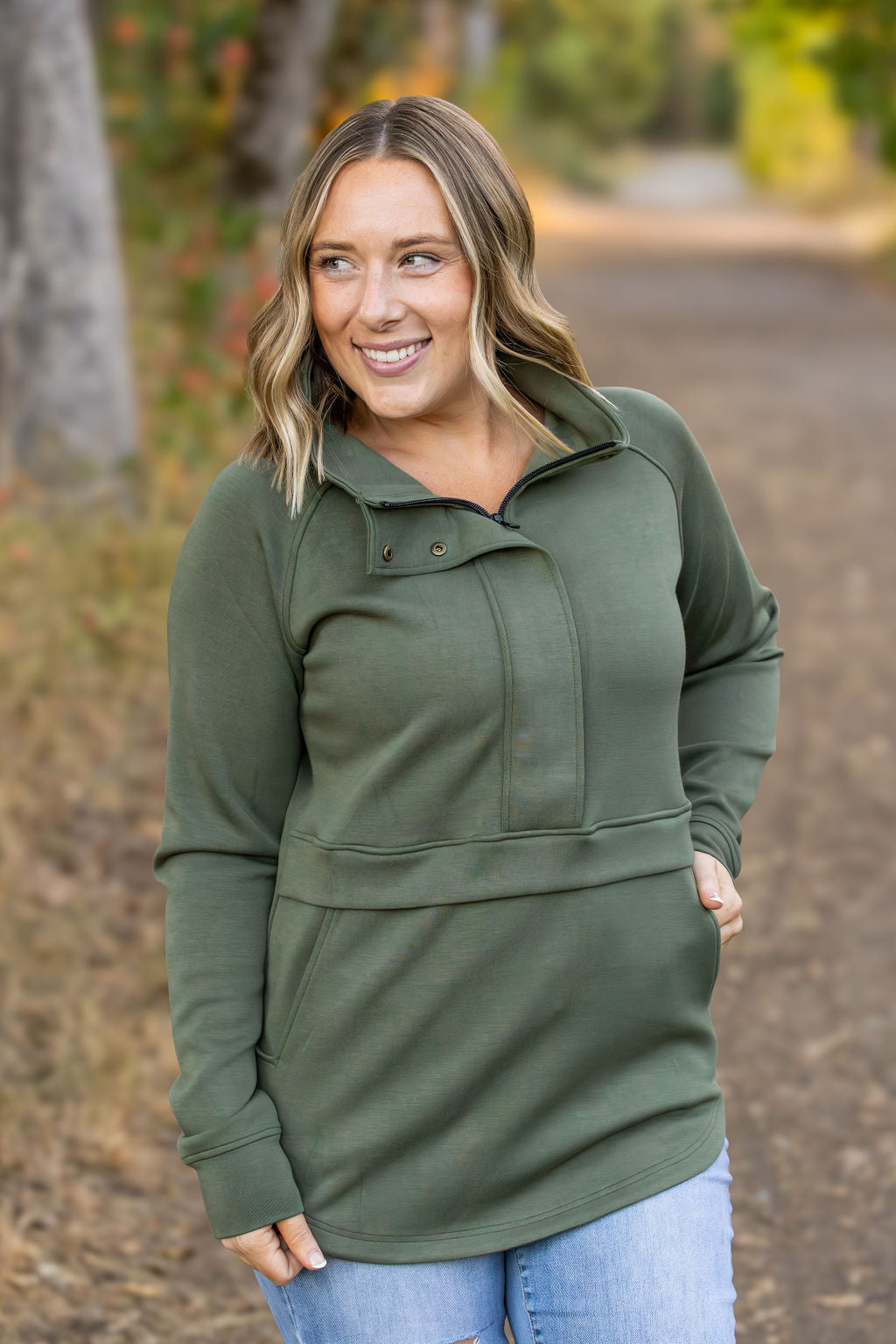 PREBOOK Mia Scuba Halfzip - Olive