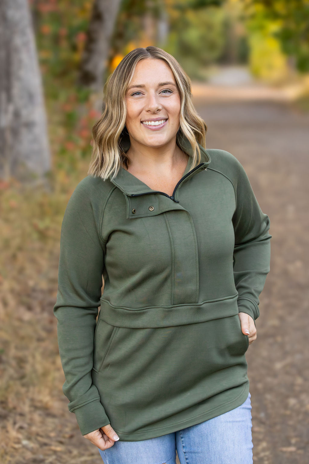 PREBOOK Mia Scuba Halfzip - Olive