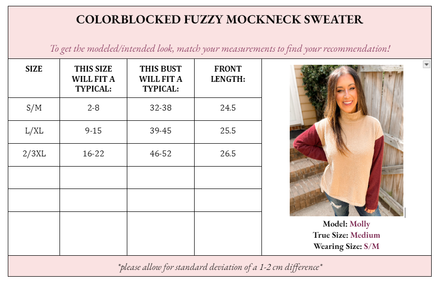 Collette Colorblock Fuzzy Mockneck Sweater - Girl Code Couture