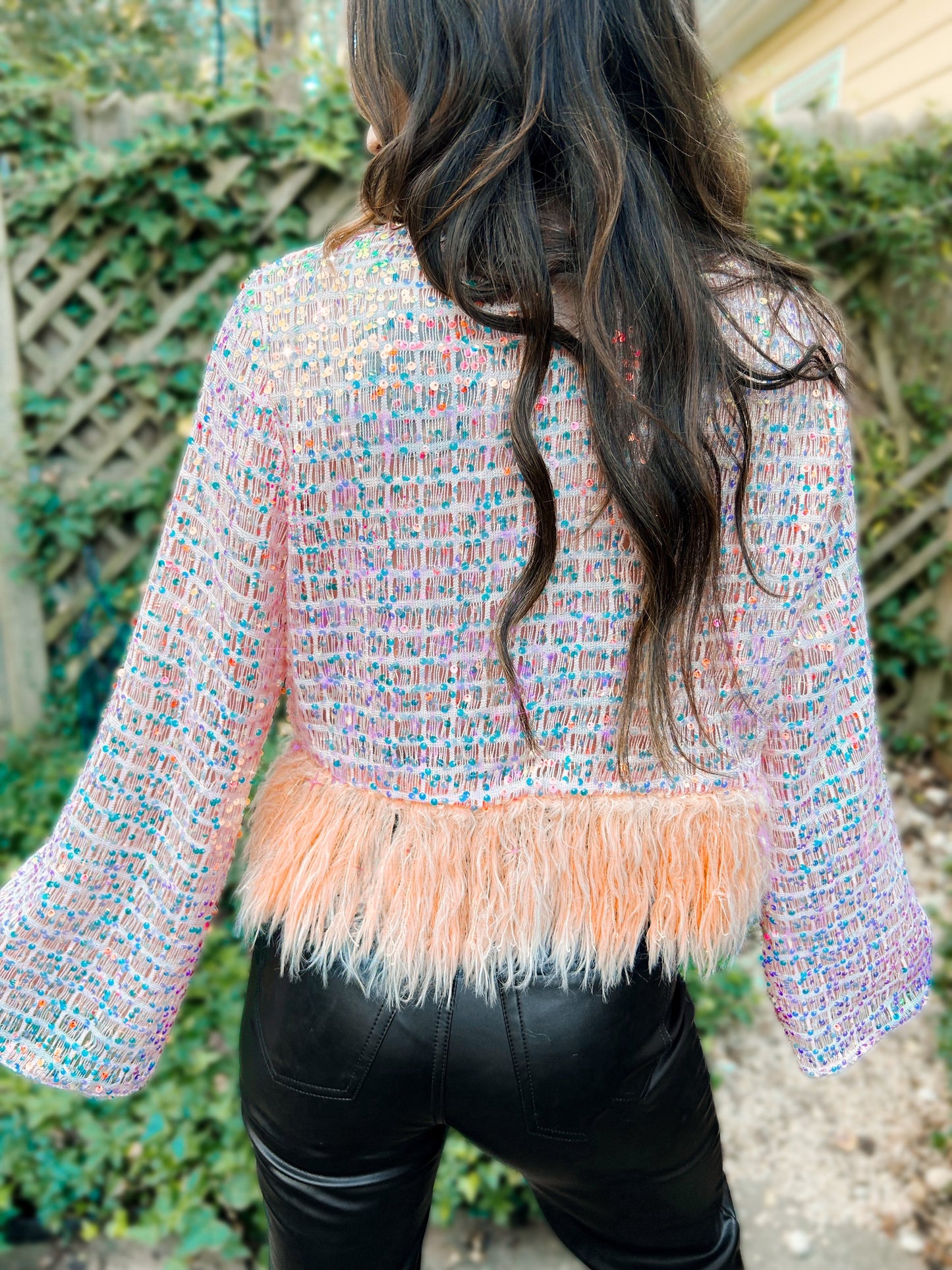 Starla Sequin & Feather Party Top - Girl Code Couture