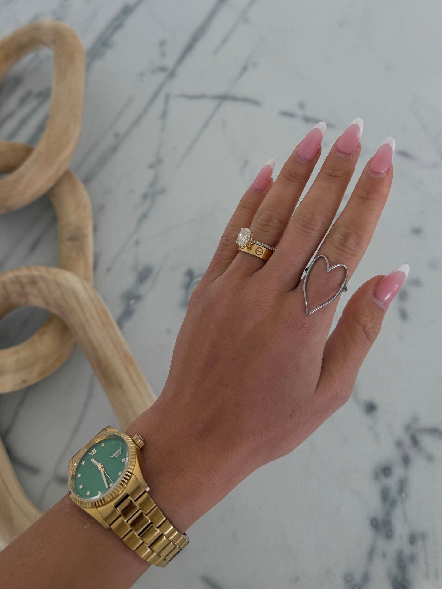 SILVER HEART RING