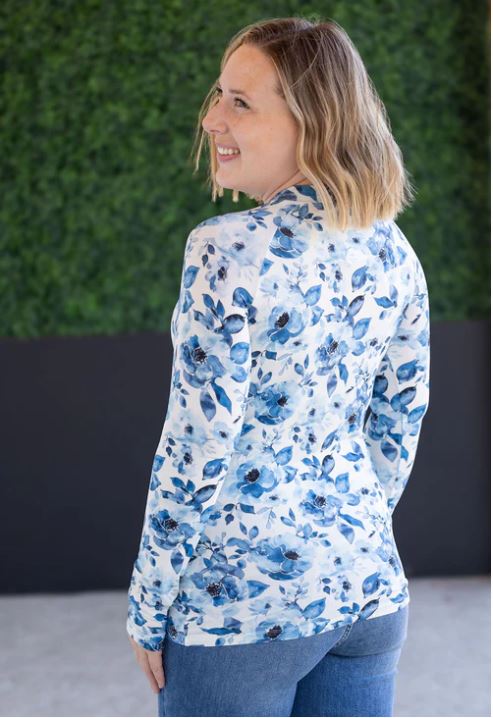 PREBOOK Blair Long Sleeve Top - Sapphire Floral