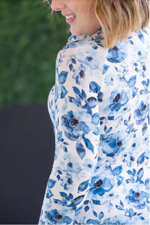 PREBOOK Blair Long Sleeve Top - Sapphire Floral
