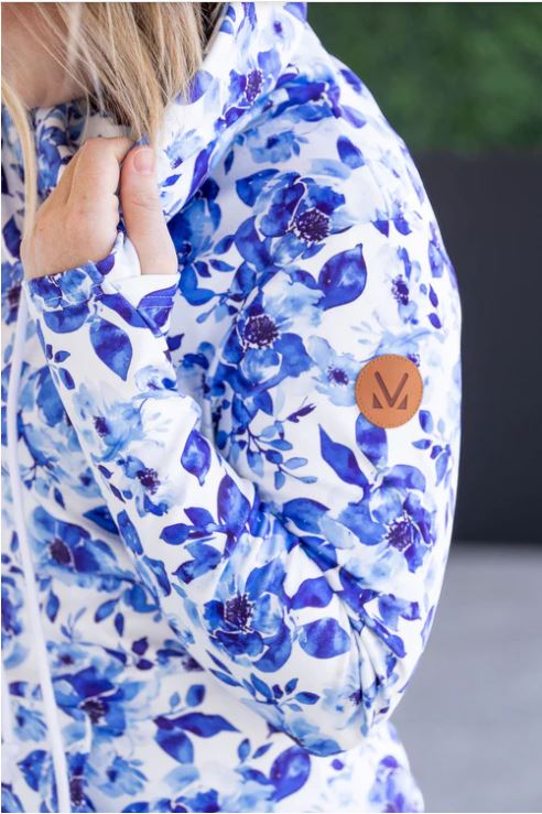 PREBOOK Soft Funnel Neck - Sapphire Floral