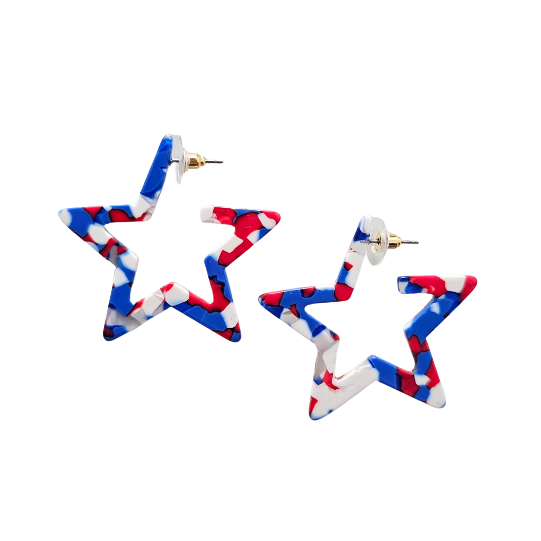 Star Hoops - Red, White & Blue