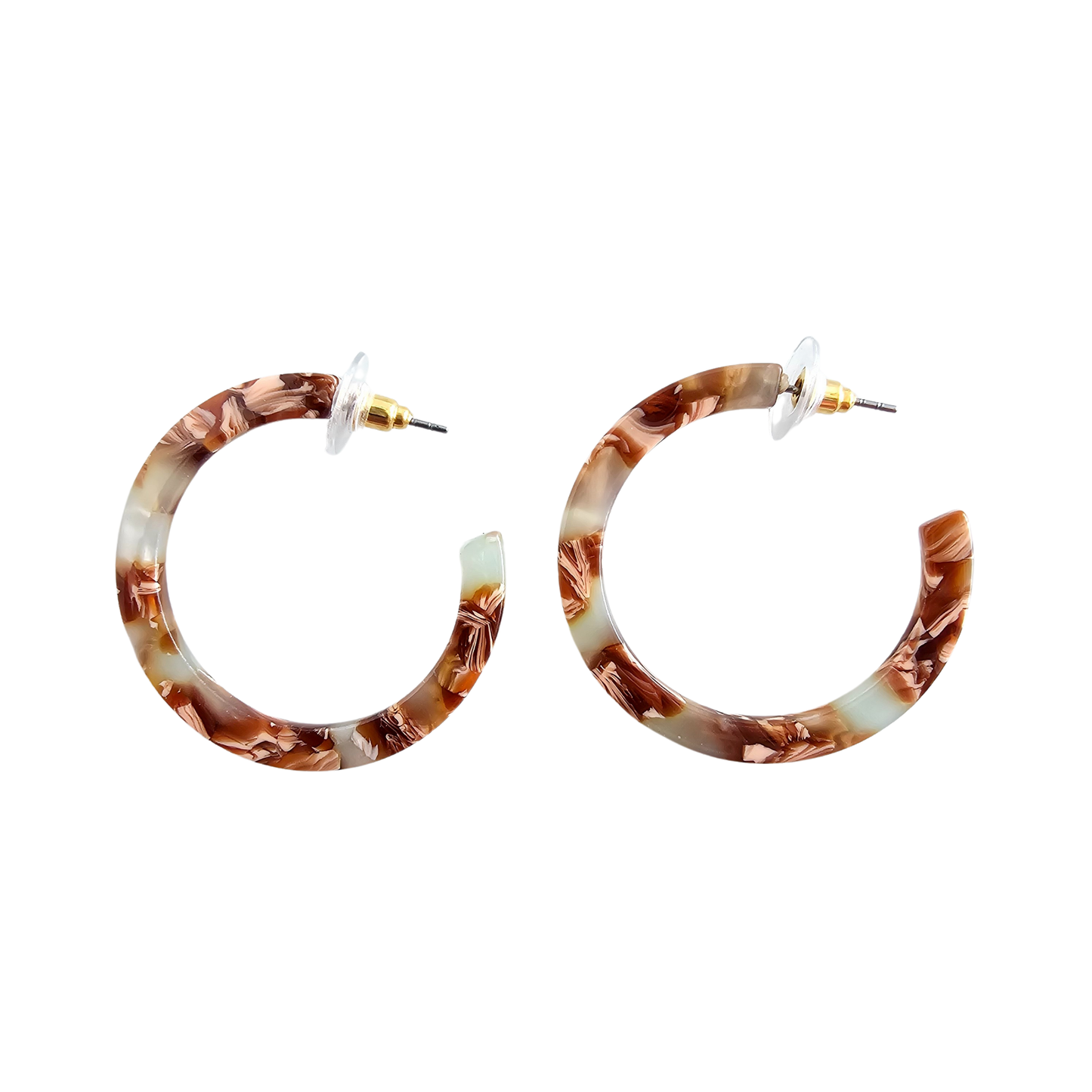 Camy Hoops - Seafoam & Rust