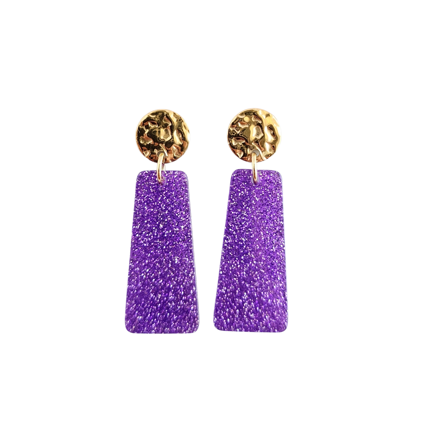 Mia Mini Earrings - Purple Glitter