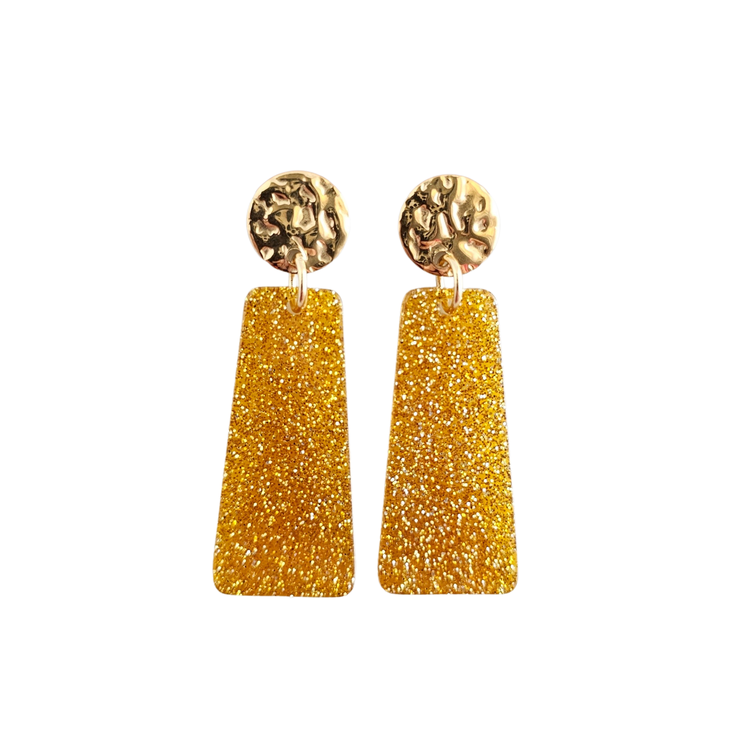 Mia Mini Earrings - Yellow Gold Glitter