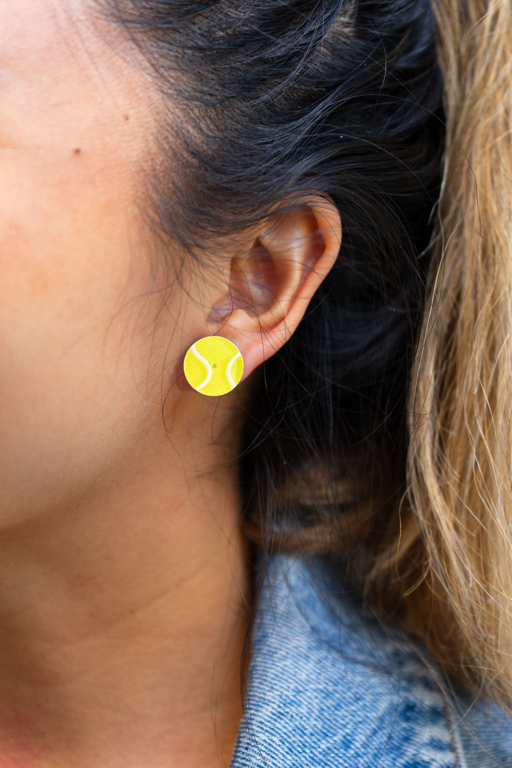 Glitter Tennis Ball Studs