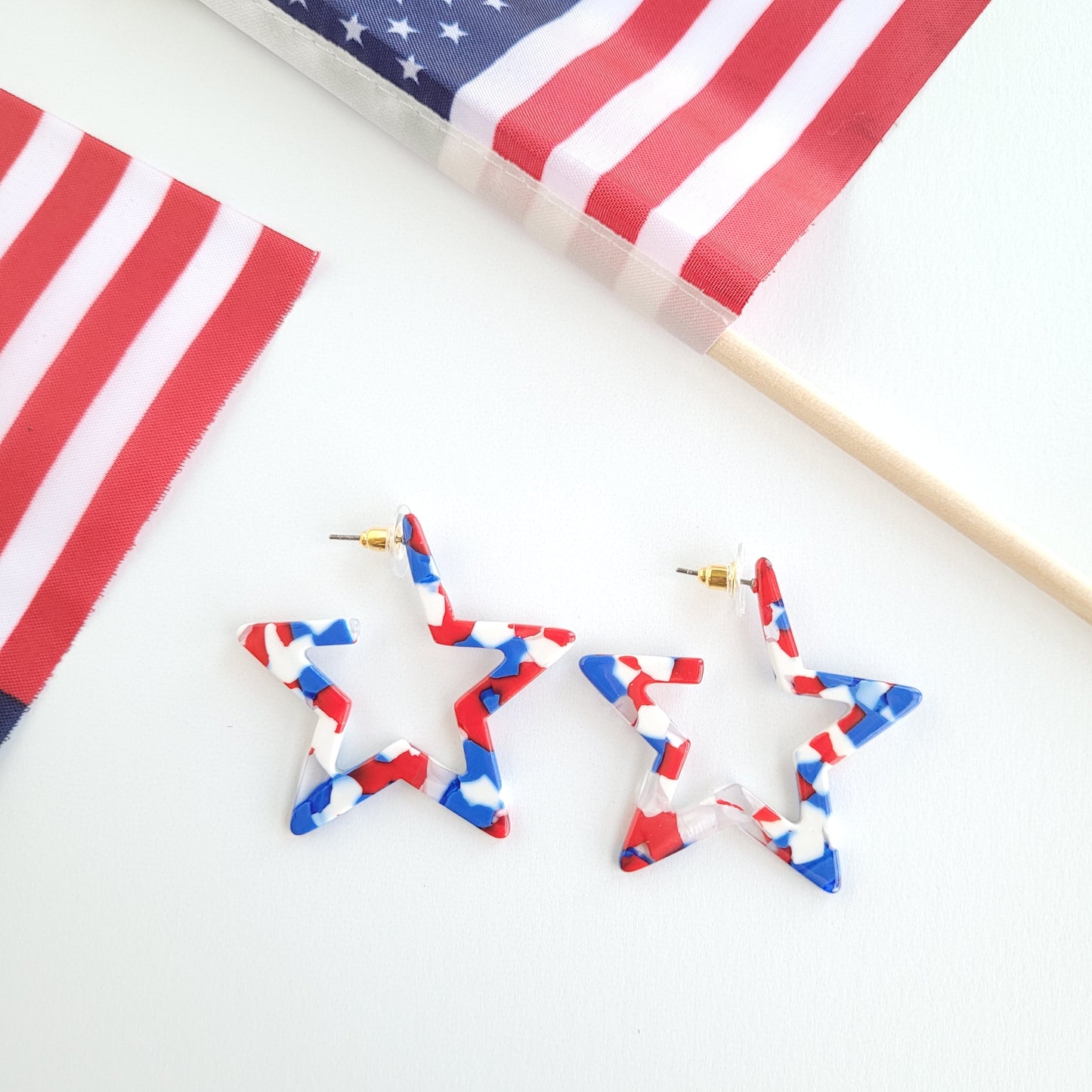 Star Hoops - Red, White & Blue