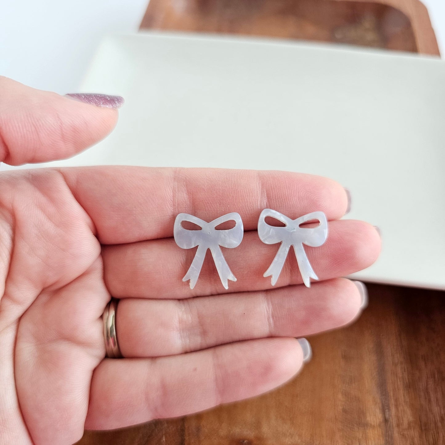 Bow Studs - Light Blue