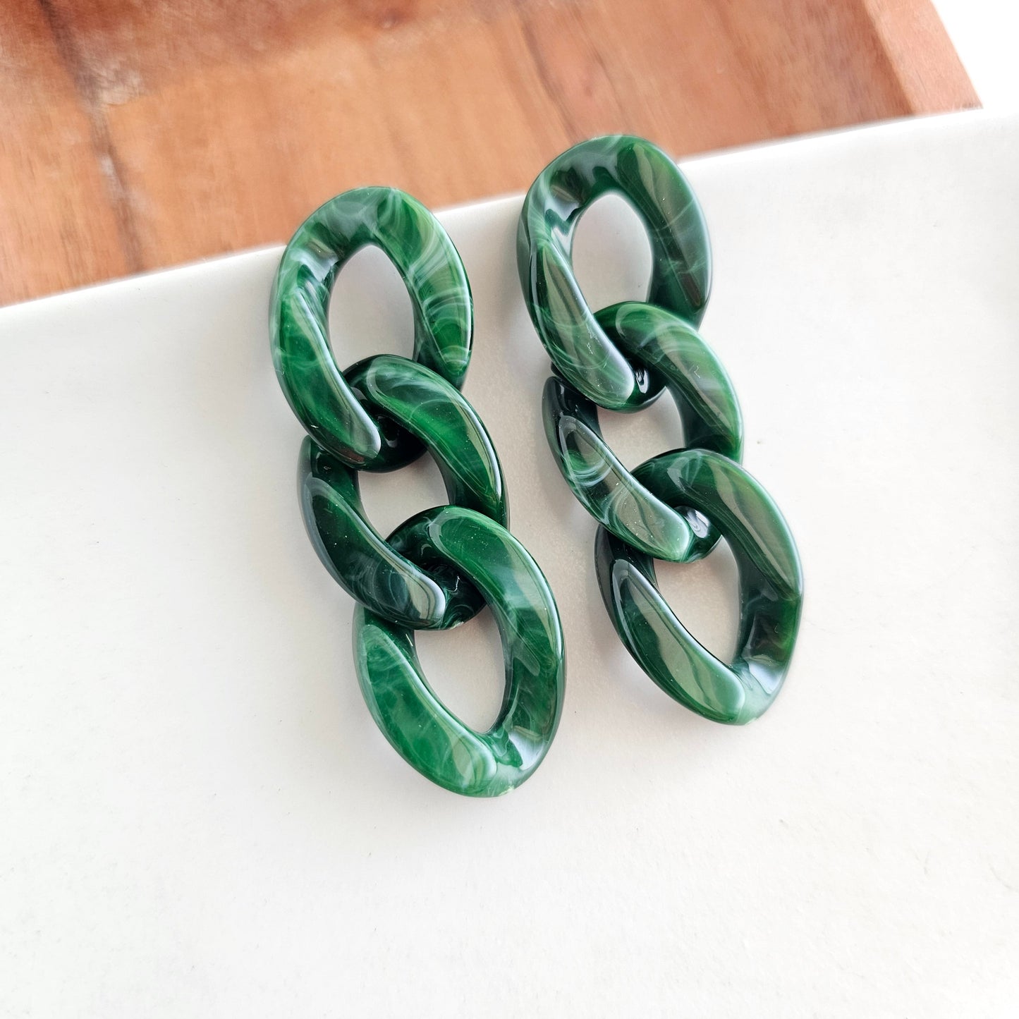 Brooklyn Earrings - Forest Green