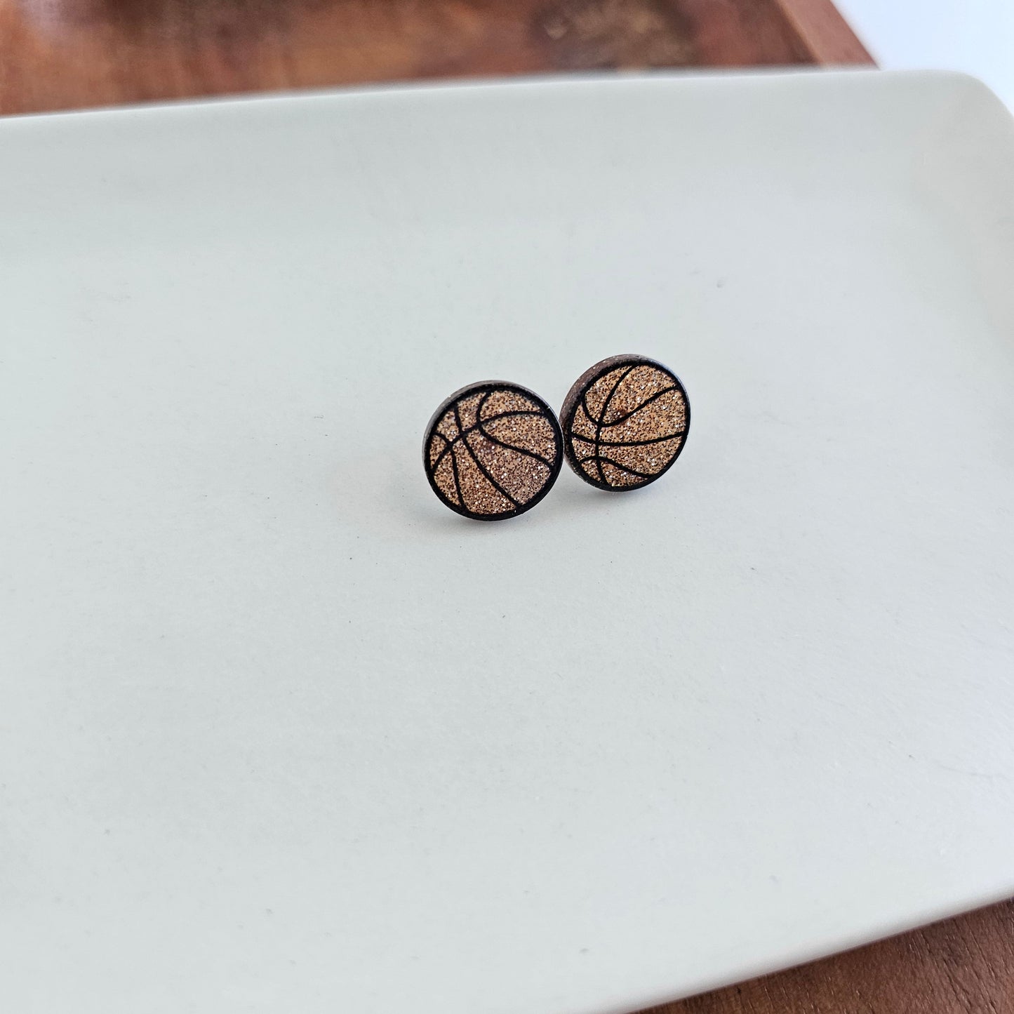 Glitter Basketball Studs