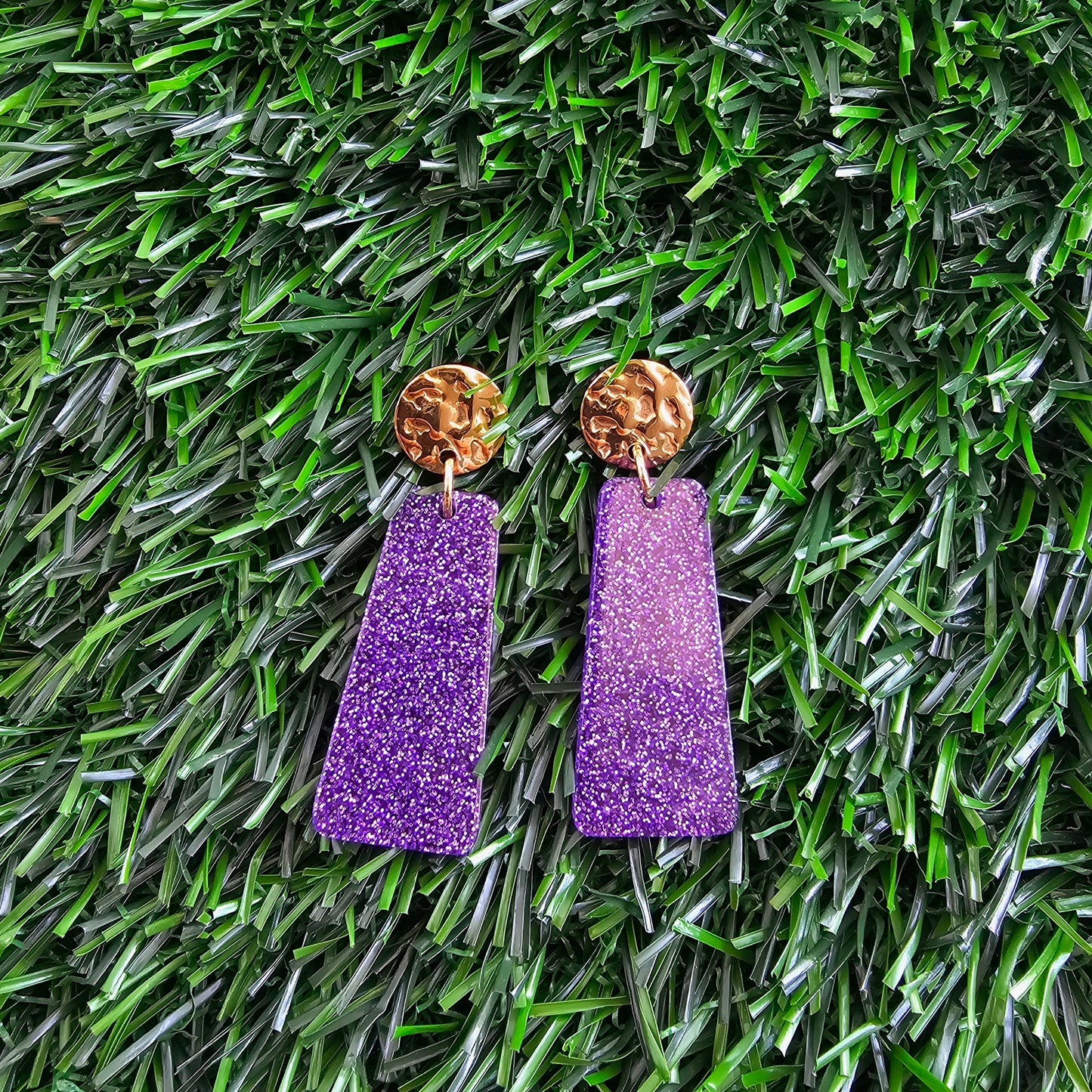 Mia Mini Earrings - Purple Glitter