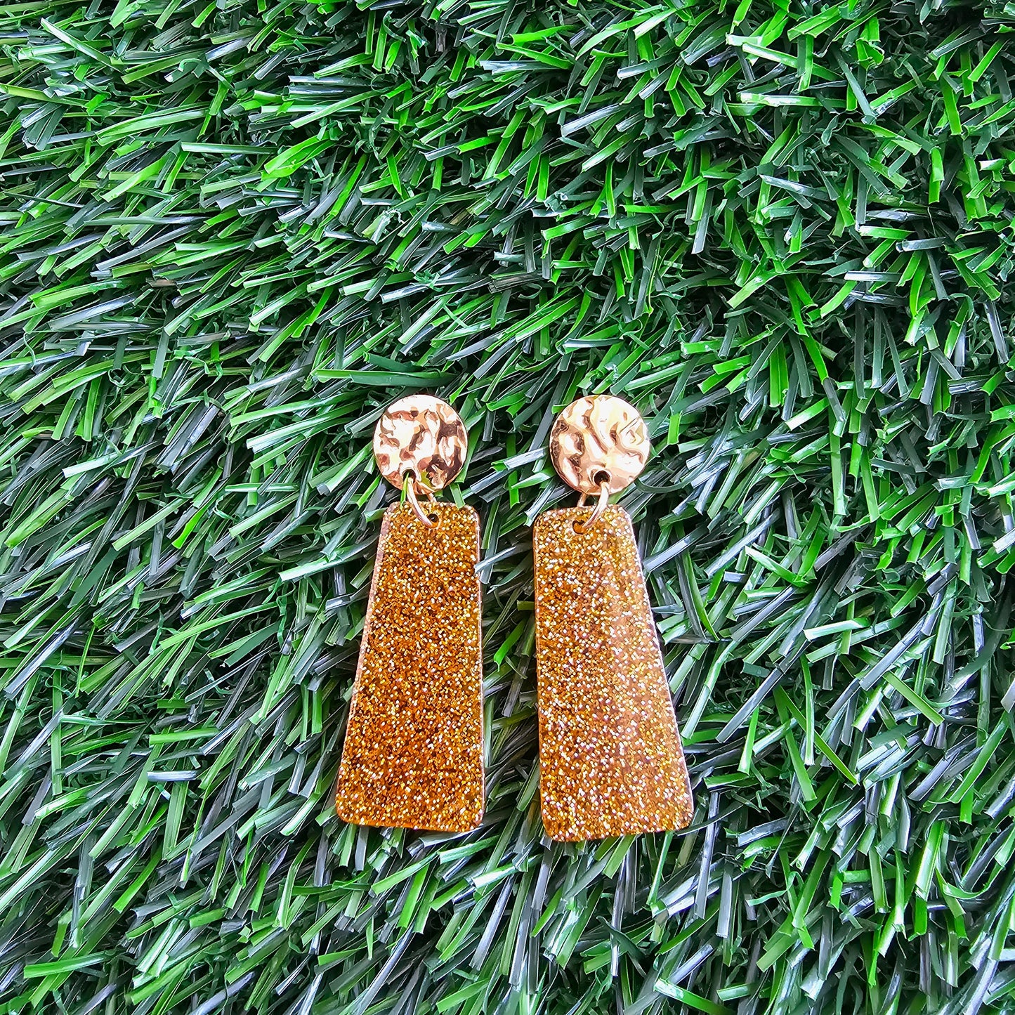 Mia Mini Earrings - Yellow Gold Glitter