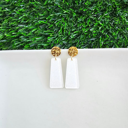 Mia Mini Earrings - White Glitter