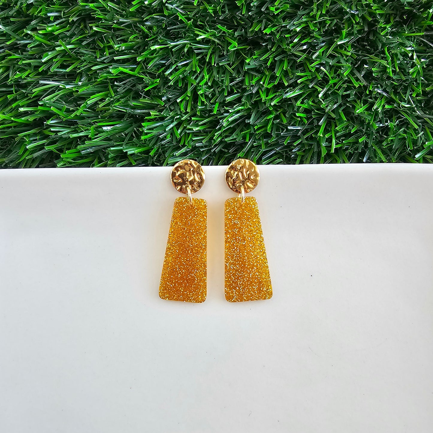 Mia Mini Earrings - Yellow Gold Glitter