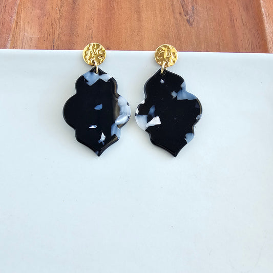 Natalia Earrings - Onyx Black