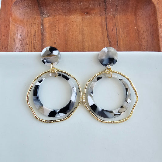 Georgia Earrings - Ivory & Slate