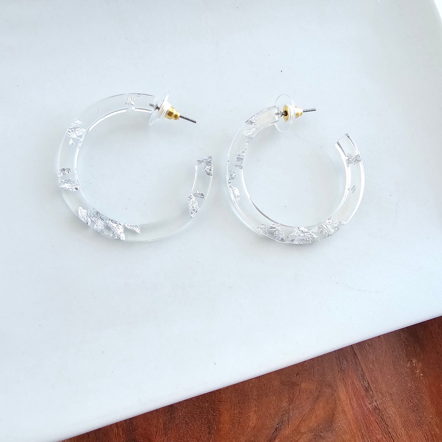 Camy Hoops - Silver Foil