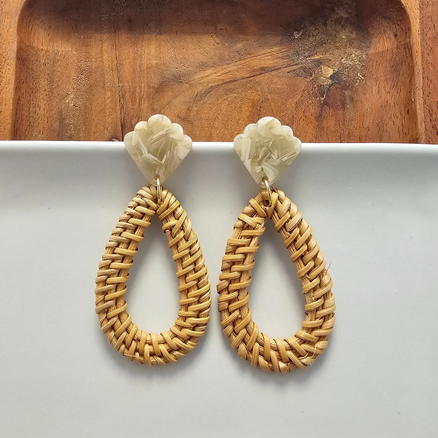 Malia Earrings - Dark Rattan