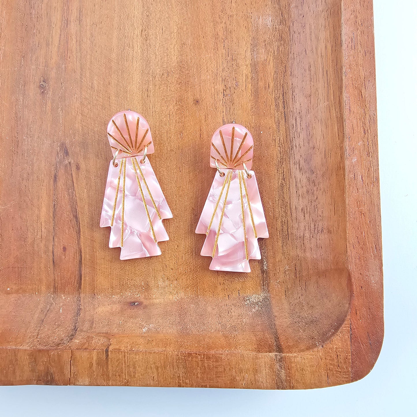 Lucille Earrings - Rose Quartz