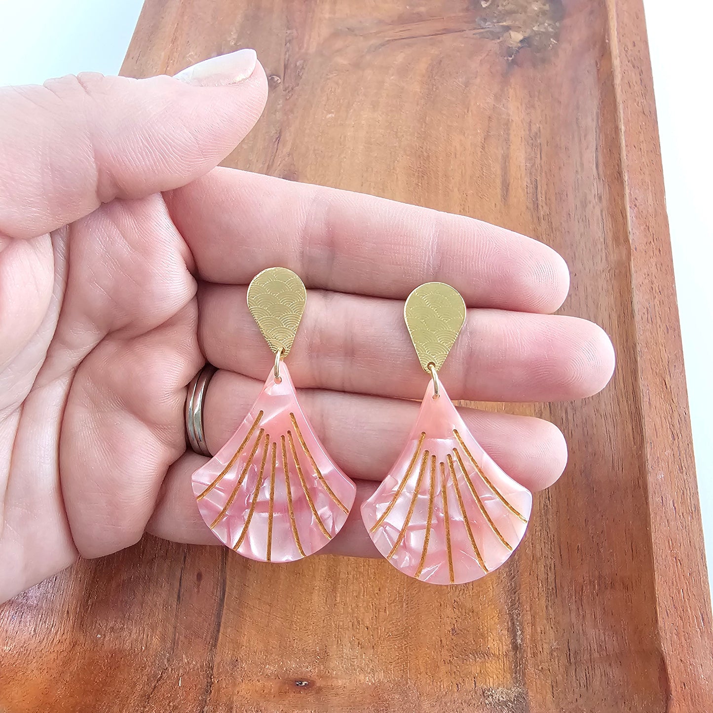 Daphne Earrings - Rose Quartz