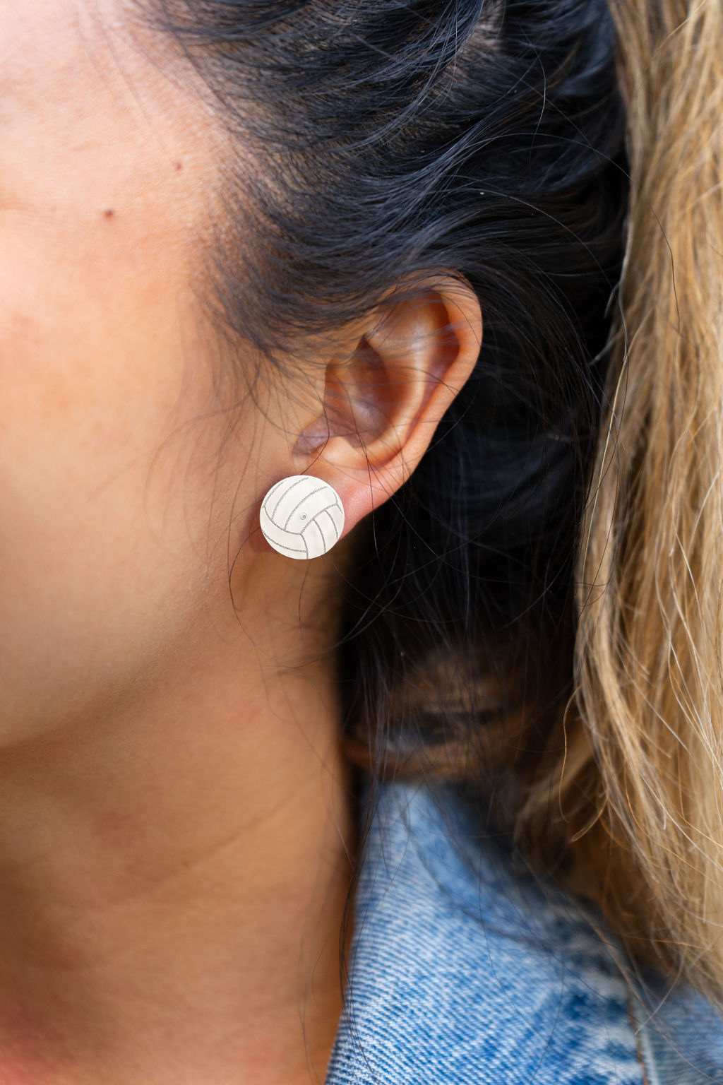 Glitter Volleyball Studs