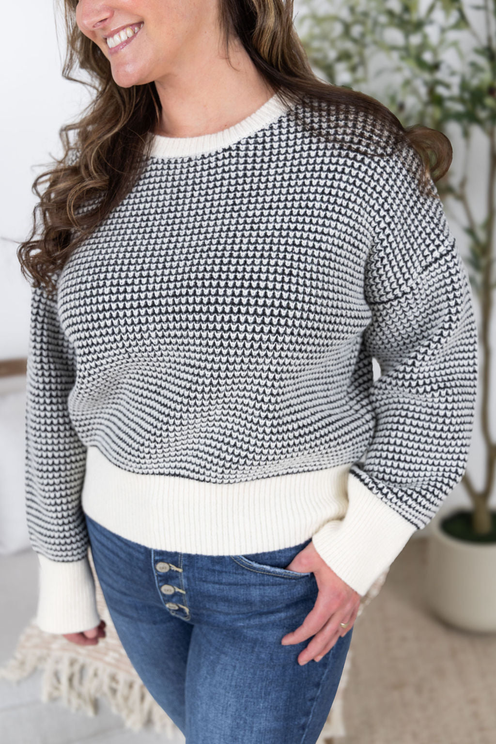 PREBOOK Charlotte Sweater - Black and Cream
